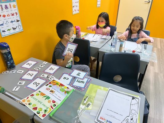 group of children in a tuition class
